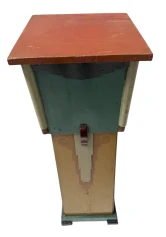 Art Deco Pedestal Table, Hand-Painted Pine, Dutch Design, 1920s